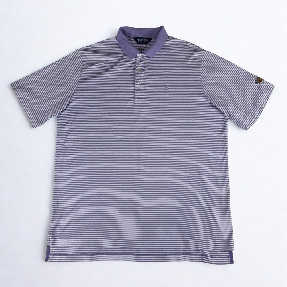 Polo Golf Ralph Lauren Shirt‎ Mens XL Purple Stripe Short Sleeve Classic Fit